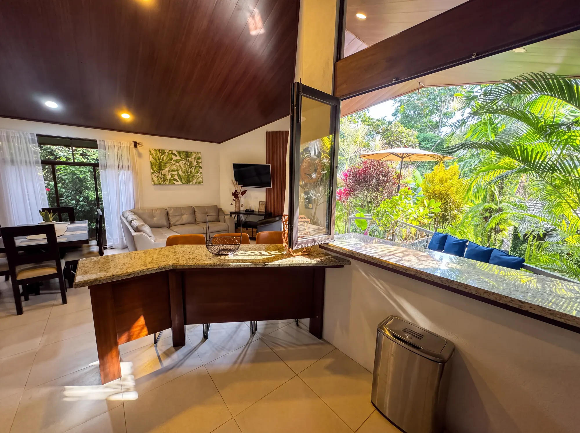 Bromelias Home living area with garden view
